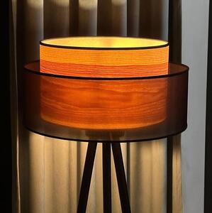 Duolla - Lampada con piedistallo WOOD BOHO 1xE27/15W/230V diametro 45 cm nero/beige