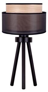 Duolla - Lampada da tavolo WOOD BOHO 1xE27/15W/230V diametro 25 cm nero/beige
