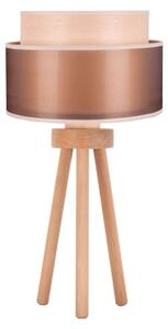 Duolla - Lampada da tavolo WOOD BOHO 1xE27/15W/230V diametro 25 cm rame/marrone/beige