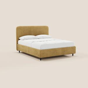 KAELOS letto minimal imbottito - vano contenitore, piedi alti e testie