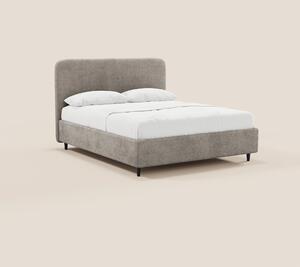 KAELOS letto minimal imbottito - vano contenitore, piedi alti e testie