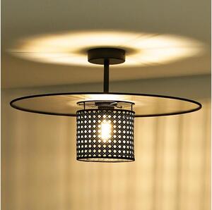 Duolla - Lampadario a plafone TOKYO RATTAN 1xE27/15W/230V diametro 50 cm nero/argento