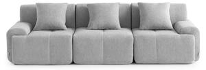 DIVANO MODULARE MILYSOFA SOFAMOUS, modello a 3 posti, dal design lineare, rivestito in tessuto di chenille color grigio minerale