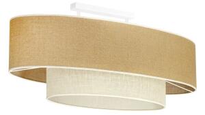 Duolla - Lampadario a plafone DOUBLE OVAL YUTE 2xE27/15W/230V marrone/color crema