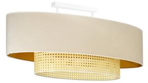 Duolla - Lampadario a plafone DOUBLE OVAL RATTAN 2xE27/15W/230V color crema/rattan