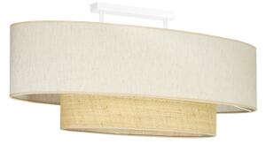 Duolla - Lampadario a plafone DOUBLE OVAL NATURE 2xE27/15W/230V color crema/beige