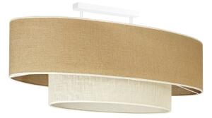 Duolla - Lampadario a plafone DOUBLE OVAL YUTE 2xE27/15W/230V marrone/color crema