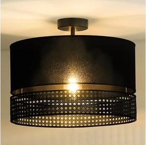 Duolla - Lampadario a plafone DOUBLE RATTAN 1xE27/15W/230V diametro 40 cm nero