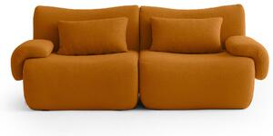 MILYSOFA SOFATIME Divano modulare, linea diritta, 2 posti, raffinato tessuto bouclé, marrone cannella