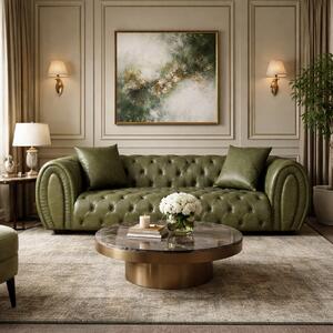 Divano Chesterfield Cosmo Pelle Primo Fiore Premium - Design Iconico