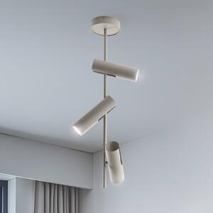 Faretto da soffitto Leda 3, taupe, a 3 luci, acciaio, GU10, altezza 76 cm SIGMA, dimmerabile, Crema / Ambra, Soggiorno / Sala da pranzo, Metallo, Moderno, Faretto