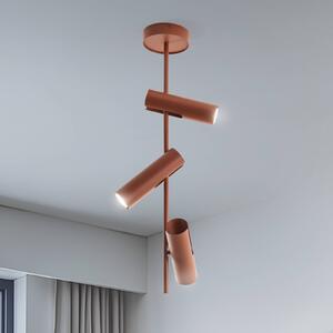 Faretto da soffitto Leda 3, rosso mattone, a 3 luci, acciaio, altezza 76 cm SIGMA, dimmerabile, Rosso, Soggiorno / Sala da pranzo, Metallo, Moderno, Faretto