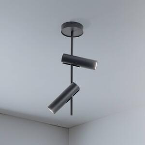 Faretto da soffitto Leda 2, antracite, a 2 luci, acciaio, altezza 55 cm SIGMA, dimmerabile, Nero, Soggiorno / Sala da pranzo, Metallo, Moderno, Faretto