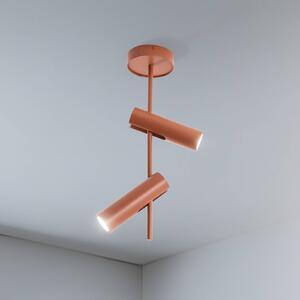 Faretto da soffitto Leda 2, rosso mattone, a 2 luci, altezza 55 cm SIGMA, dimmerabile, Rosso, Soggiorno / Sala da pranzo, Metallo, Moderno, Faretto