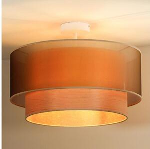 Duolla - Lampadario a plafone WOOD BOHO 1xE27/15W/230V diametro 45 cm rame/beige