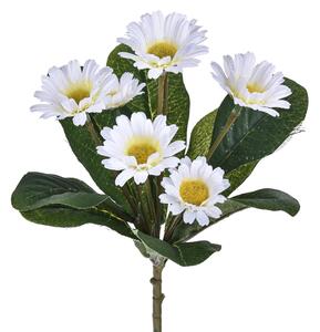 4 Mazzo di Margherite Artificiali con 7 fiori Altezza 25 cm Bianco