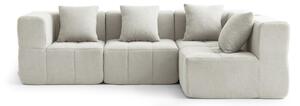 Divano angolare modulare a 4 posti MILYSOFA SOFABULOUS, raffinato tessuto a riccioli, beige crema