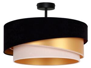 Duolla - Lampadario a plafone KOBO 1xE27/15W/230V diametro 45 cm nero/oro/color crema