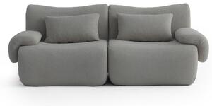 MILYSOFA SOFATIME Divano modulare, linea diritta, 2 posti, raffinato tessuto bouclé, grigio nuvola
