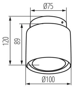 Kanlux 24362 - Faretto LED da soffitto SONOR 1xGU10/10W/230V + LED/4W nero