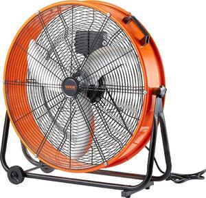 Ventilatore a tamburo da 24 pollici ad alta velocità per uso industriale con timer a 3 velocità per magazzini