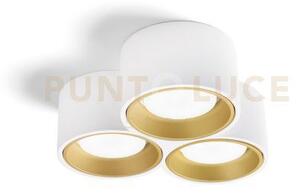 Nasso lampada da soffitto 3 luci attacco gx53 tonda ottone in gesso