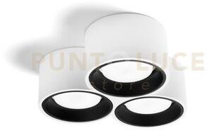 Nasso lampada da soffitto 3 luci attacco gx53 tonda nero in gesso e