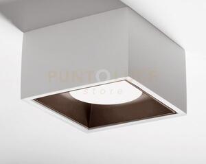 Nasso soffitto 1 luce quadrata bronzo 12x12cm attacco gx53 in gesso