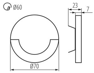 Kanlux 27559 - Applique da parete per scale SOLA LED/0,8W/12V 3000K