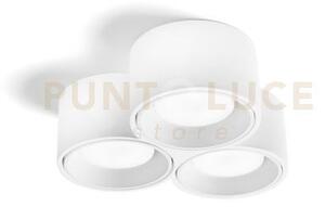 Nasso lampada da soffitto 3 luci attacco gx53 tonda bianco in gesso