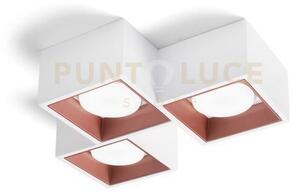 Nasso lampada da soffitto 3 luci attacco gx53 quadrata rame in ges