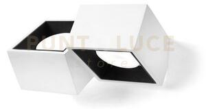 Nasso applique a parete 2 luci attacco gx53 biemissiva quadrata ner