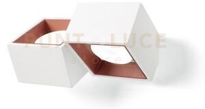 Nasso applique a parete 2 luci attacco gx53 biemissiva quadrata ram