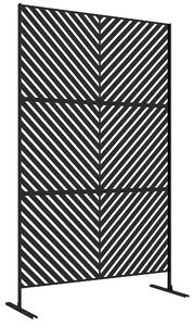 Outsunny Divisore da Giardino Sichtschutz Garten, forme geometriche, metallo, 122 x 45 x 198 cm, nero