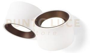 Nasso applique a parete 2 luci attacco gx53 biemissiva tonda bronzo