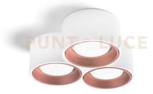Nasso lampada da soffitto 3 luci attacco gx53 tonda rame in gesso e