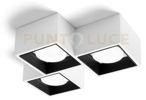 Nasso lampada da soffitto 3 luci attacco gx53 quadrata nero in ges
