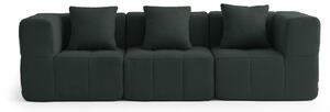 Divano componibile a 3 posti MILYSOFA SOFABULOUS, dal design lineare, in raffinato tessuto a riccioli, verde bosco