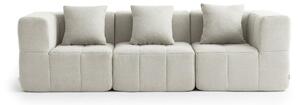 Divano componibile MILYSOFA SOFABULOUS a 3 posti in raffinato tessuto a riccioli color crema e beige