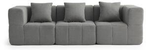 Divano componibile a 3 posti MILYSOFA SOFABULOUS, dal design lineare, in pregiato tessuto a riccioli, grigio nuvola