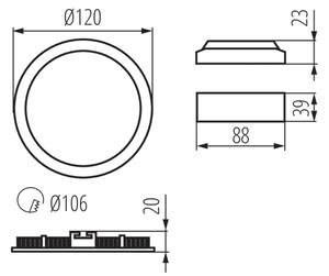 Kanlux 33562 - Faretto LED da incasso per bagno ROUNDA LED/6W/230V IP44 nero