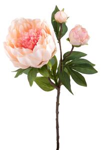 2 Peonia Artificiale Romance con 3 Fiori Altezza 49 cm Rosa
