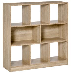 HOMCOM Scaffale Libreria Standregal, 8 scomparti, 97,5 x 30 x 100 cm, Quercia