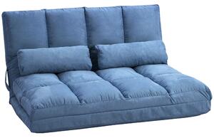HOMCOM Divano Letto da Pavimento, pieghevole, schienale regolabile, 102 cm x 73 cm x 60 cm , Blu