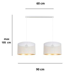 Lampadario a sospensione con filo ALDO 2xE27/60W/230V bianco