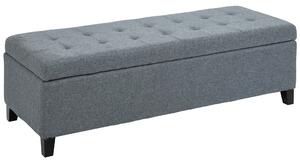 HOMCOM Sitzbank con spazio di archiviazione, ottomana, panca corridoio, finitura a bottoni, 125,1 cm x 48,9 cm x 41,3 cm, Grigio