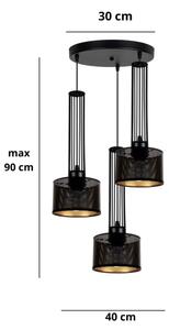 Lampadario a sospensione con filo ELIS 3xE27/60W/230V diametro 40 cm