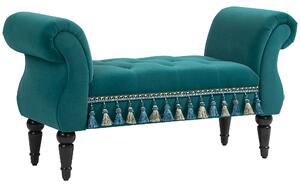 HOMCOM Poltrona Imbottita, Sitzbank, Design Vintage, fino a 150 kg, 117x40x58 cm, Verde