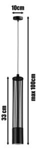 Lampadario a sospensione con filo PRESCOT 1xGU10/40W/230V nero