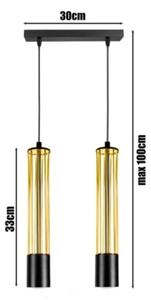 Lampadario a sospensione con filo PRESCOT 2xGU10/40W/230V oro
